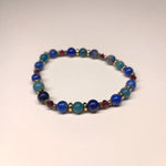 Bracelet Amour éternel - Lapis - lazuli, Pyrite, apatite bleue et Grenat (3 et 6 mm) - 18c - Cybele Pierres