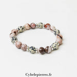 Bracelet Animal - Jaspe Dalmatien et Jaspe Zèbre (8mm) - 18 cm | Énergie et Stabilité - Cybele Pierres
