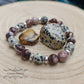 Bracelet Animal - Jaspe Dalmatien et Jaspe Zèbre (8mm) - 18 cm | Énergie et Stabilité - Cybele Pierres