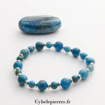 Bracelet Apatite bleue (6 et 8mm) - 18cm - Cybele Pierres