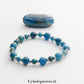 Bracelet Apatite bleue (6 et 8mm) - 18cm - Cybele Pierres