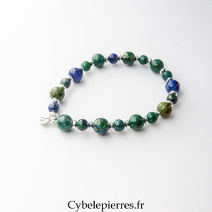Bracelet Azurite - Malachite (6 et 8 mm) – 18 cm | Confiance et transformation - Cybele Pierres