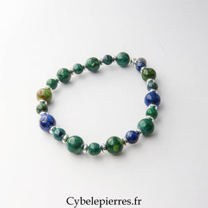 Bracelet Azurite-Malachite (6 et 8 mm) – 18 cm | Confiance et transformation