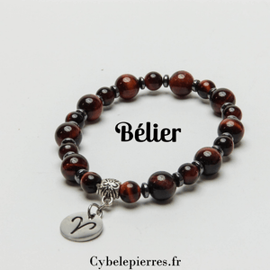 Bracelet Bélier - Œil de Taureau (6 et 8mm) | Protection et Confiance - Cybele Pierres
