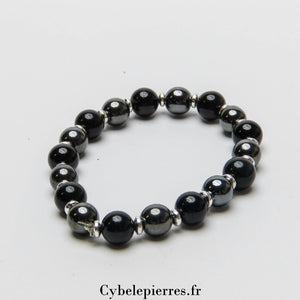 Bracelet Cascade de Sérénité - Hématite, Tourmaline et Obsidienne Œil Céleste (8mm) - 18cm | Protection et Équilibre - Cybele Pierres