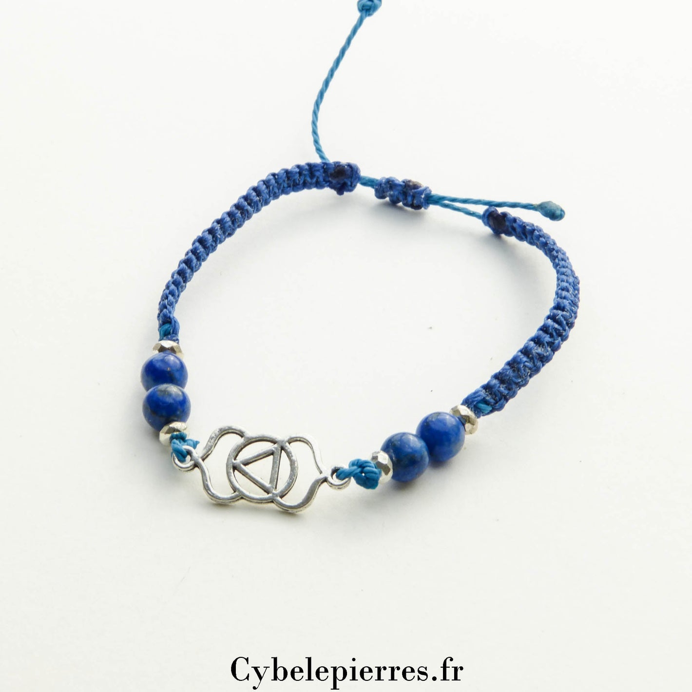 Bracelet Chakra 3eme Oeil - Lapis - lazuli (réglable) - Cybele Pierres
