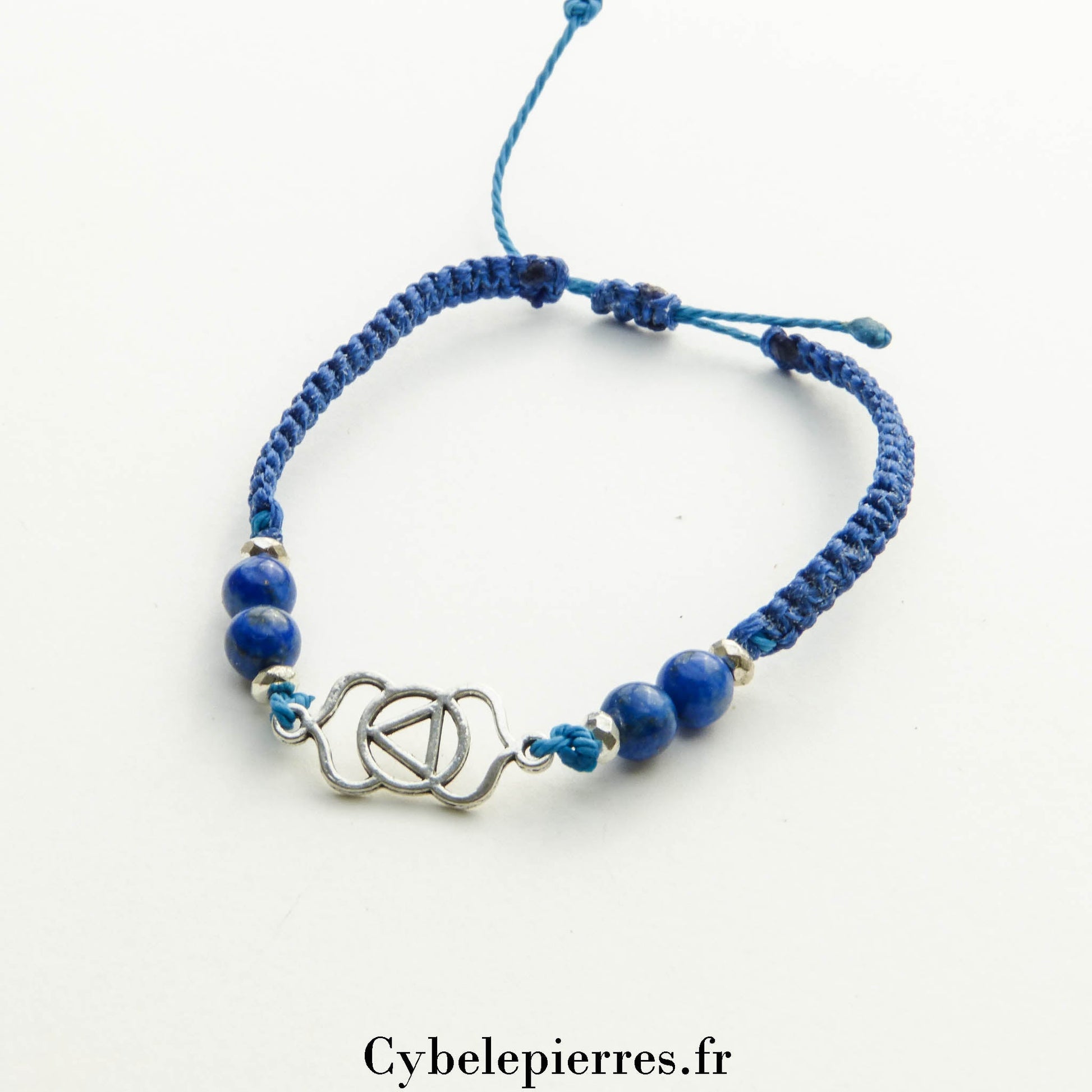 Bracelet Chakra 3eme Oeil - Lapis - lazuli (réglable) - Cybele Pierres