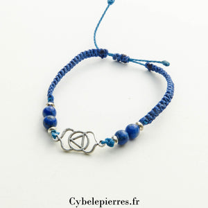 Bracelet Chakra 3eme Oeil - Lapis - lazuli (réglable) - Cybele Pierres