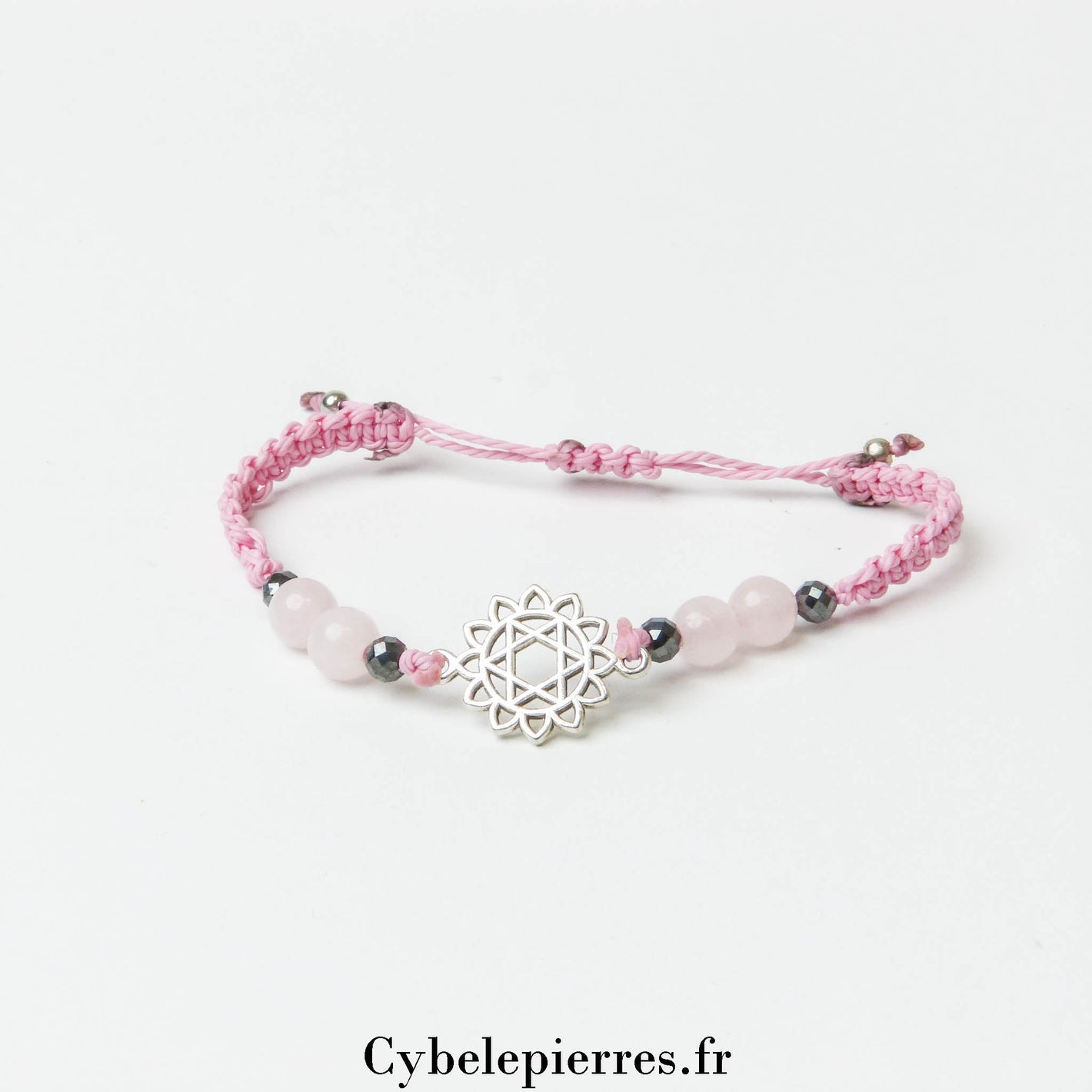 Bracelet Chakra Cœur - Quartz Rose Réglable | Harmonie et Douceur - Cybele Pierres