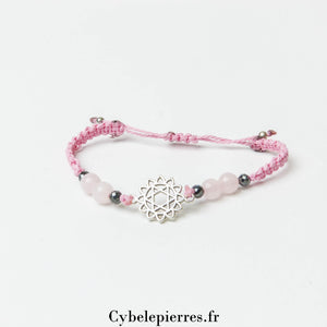 Bracelet Chakra Cœur - Quartz Rose Réglable | Harmonie et Douceur - Cybele Pierres