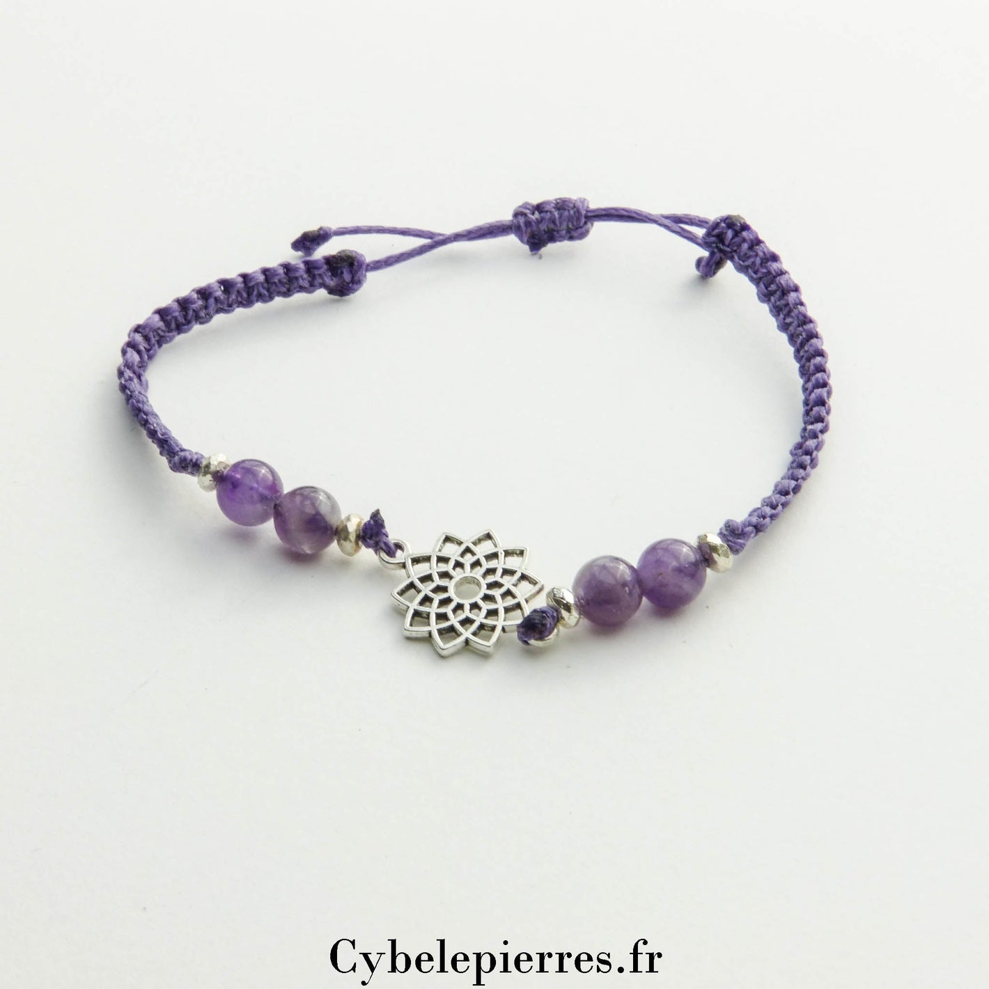 Bracelet Chakra Coronal - Améthyste (réglable) - Cybele Pierres