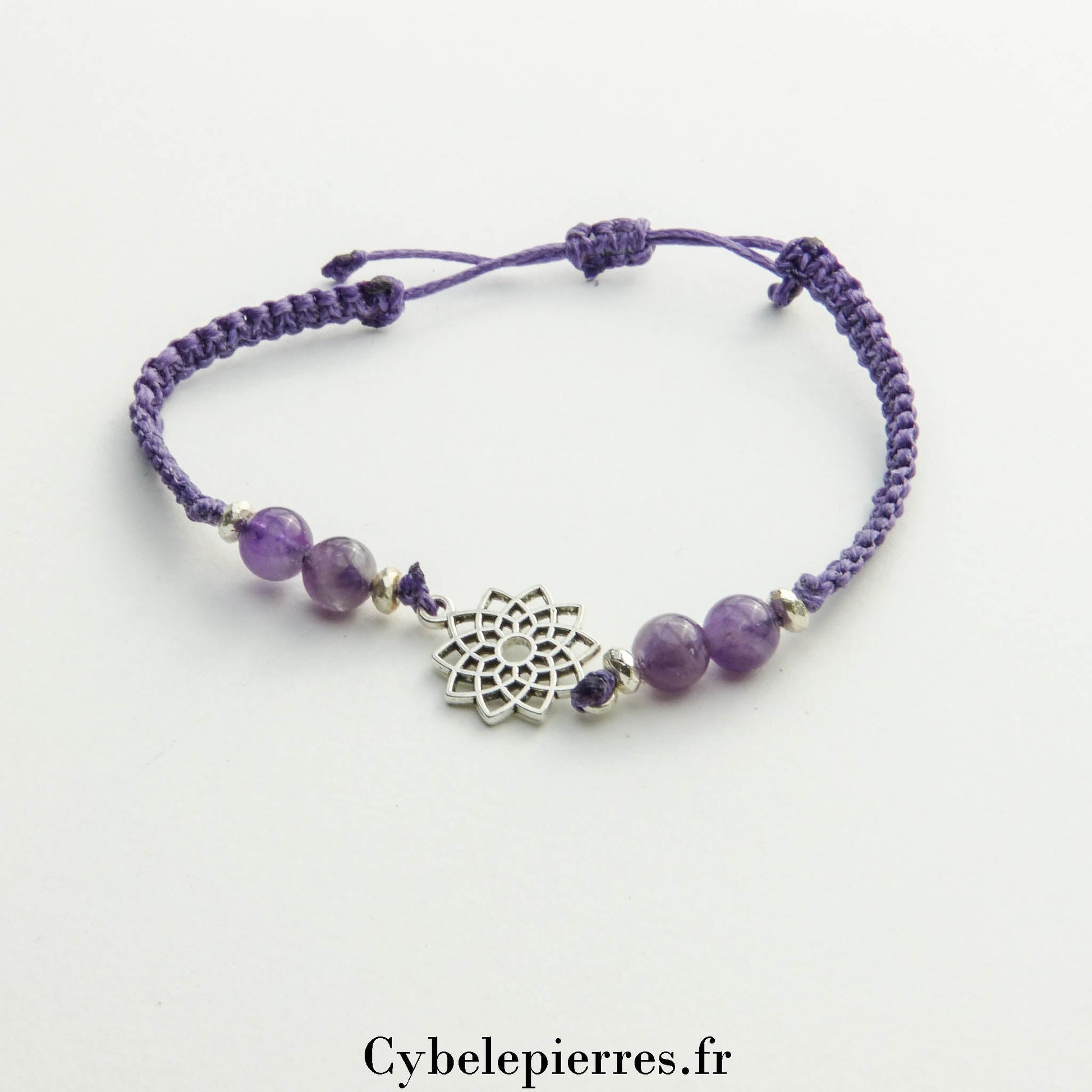 Bracelet Chakra Coronal - Améthyste (réglable) - Cybele Pierres