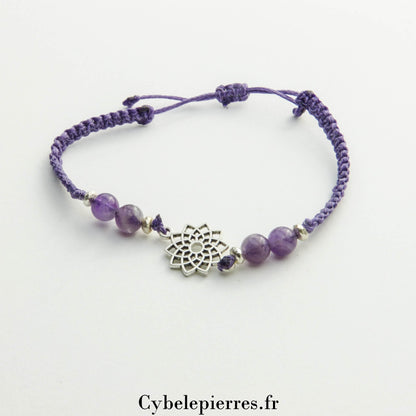 Bracelet Chakra Coronal - Améthyste (réglable) - Cybele Pierres