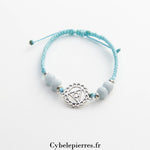 Bracelet Chakra Gorge - Aigue - marine (réglable) - Cybele Pierres