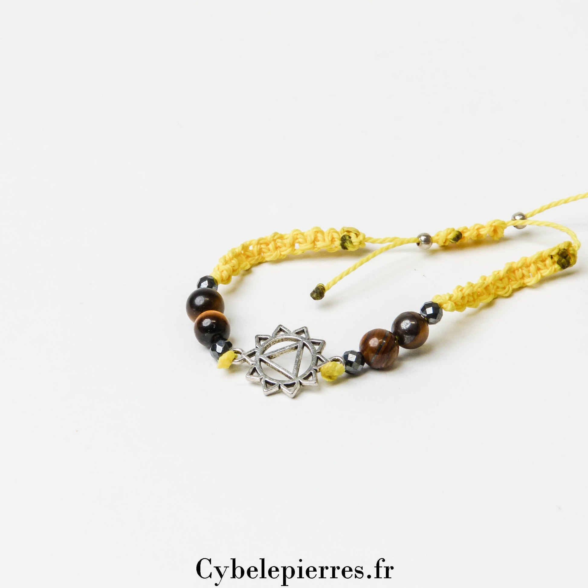 Bracelet Chakra Plexus Solaire - Œil de Tigre (Réglable) | Confiance et Vitalité - Cybele Pierres