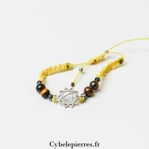 Bracelet Chakra Plexus Solaire - Œil de Tigre (Réglable) | Confiance et Vitalité - Cybele Pierres