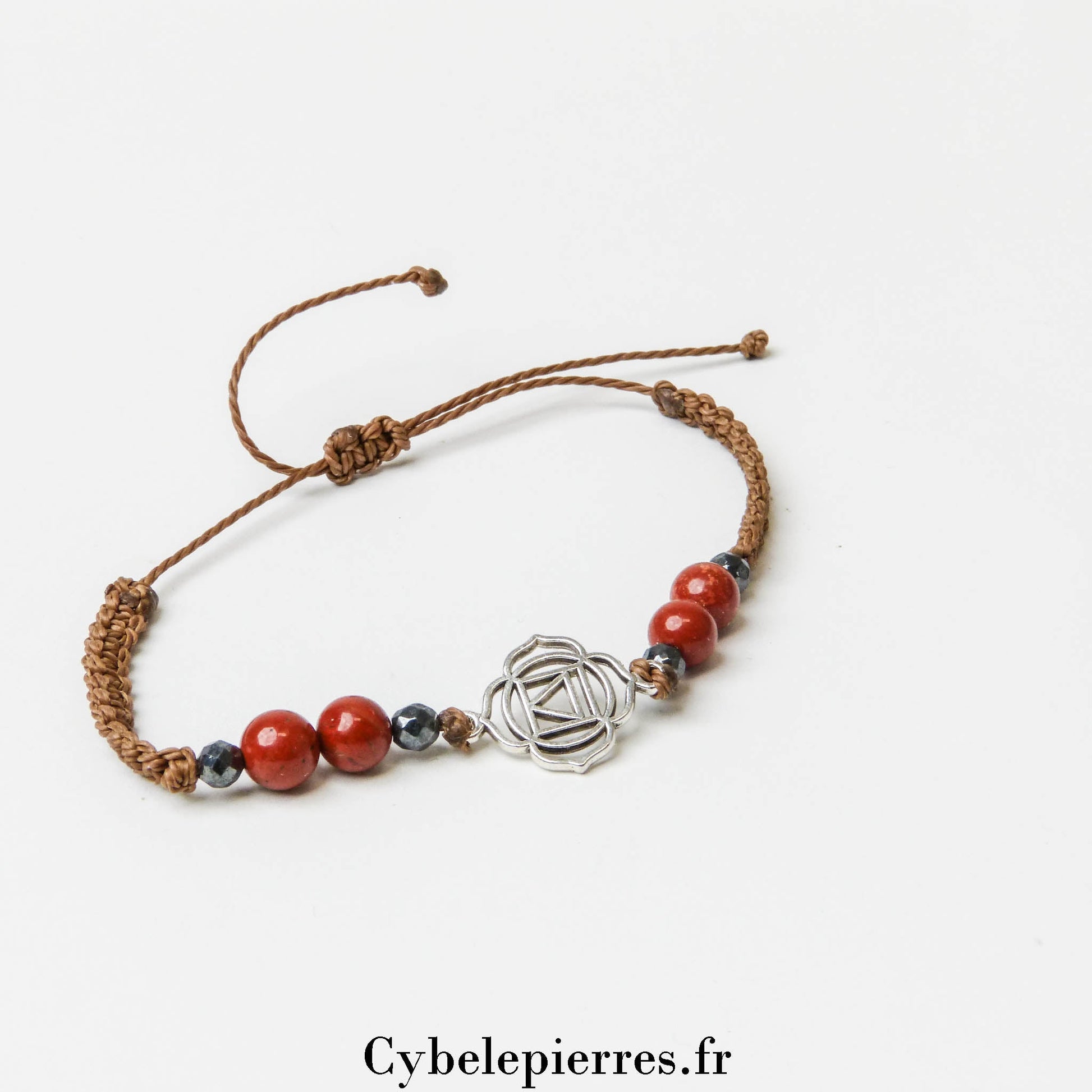 Bracelet Chakra Racine - Jaspe Rouge (Réglable) | Stabilité et Ancrage - Cybele Pierres