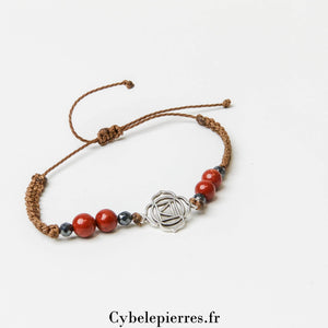 Bracelet Chakra Racine - Jaspe Rouge (Réglable) | Stabilité et Ancrage - Cybele Pierres