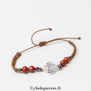 Bracelet Chakra Racine - Jaspe Rouge (Réglable) | Stabilité et Ancrage - Cybele Pierres