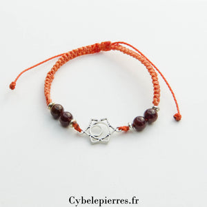 Bracelet Chakra Sacré - Grenat (réglable) - Cybele Pierres