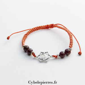 Bracelet Chakra Sacré - Grenat (réglable) - Cybele Pierres