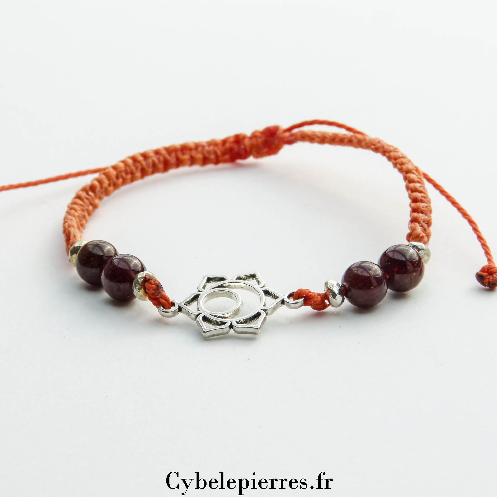 Bracelet Chakra Sacré - Grenat (réglable) - Cybele Pierres