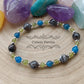 Bracelet Clairvoyance intérieure : Péridot, Apatite bleue et Yooperlite (3,6 et 8mm) - 19cm - Cybele Pierres