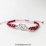 Bracelet "Coeur" - Grenat et Micro - macramé - Cybele Pierres