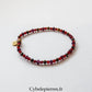 Bracelet Cornaline, Grenat & Œil de Tigre Facetté (3 mm) – 18 cm | Énergie & Stabilité - Cybele Pierres