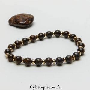 Bracelet Courage – Bronzite (6mm) | Force et Confiance - Cybele Pierres