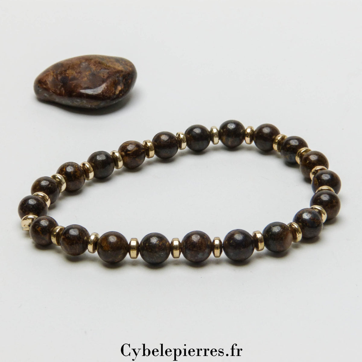 Bracelet Courage – Bronzite (6mm) | Force et Confiance - Cybele Pierres