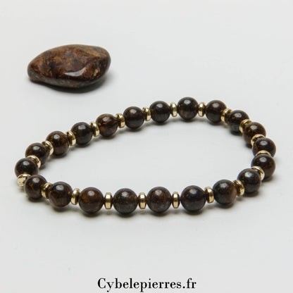 Bracelet Courage – Bronzite (6mm) | Force et Confiance - Cybele Pierres