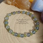 Bracelet Créativité et calme : Péridot et Fluorine bleue (3 et 6mm) - 18cm - Cybele Pierres