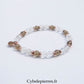 Bracelet Cristal de Roche & Quartz Fumé (6 mm) – 17 cm | Clarté & Ancrage - Cybele Pierres