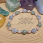 Bracelet Douce émotion : Quartz rose, Calcédoine bleue et Jade de Birmanie (6 et 8mm) - 18cm - Cybele Pierres
