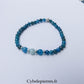 Bracelet Duo Signature – Apatite Bleue & Larimar (6 mm) – 18 cm - Cybele Pierres