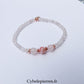 Bracelet Duo Signature – Quartz Rose & Opale Rose (6 mm) – 18 cm - Cybele Pierres