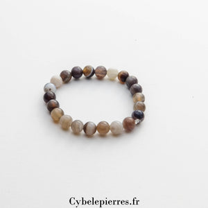 Bracelet enfant - Agate rubanée (6mm) - 14cm | Apaisement et Stabilité - Cybele Pierres