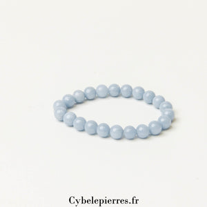 Bracelet Enfant – Angélite (6mm) - Taille 14 cm | Communication et Apaisement - Cybele Pierres