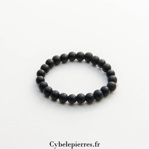 Bracelet enfant - Onyx mat (6mm) - 14cm | Protection et Stabilité - Cybele Pierres