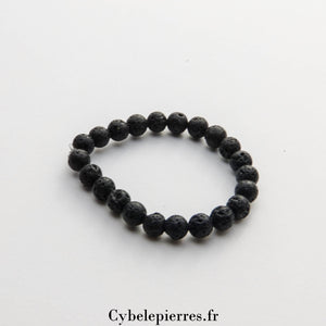 Bracelet enfant - Pierre de lave (6mm) - 14cm | Force et Ancrage - Cybele Pierres