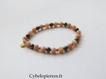 Bracelet Esperanza - Pierre de Soleil et Pyrite (6mm) - 18cm - Cybele Pierres