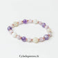 Bracelet Éveil du Cœur - Kunzite, Améthyste et Pierre de Lune Blanche (6 et 8mm) - 19cm | Harmonie et Douceur - Cybele Pierres
