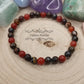 Bracelet Flamme de la passion - Cornaline et Oeil de fer (6mm) - 19cm - Cybele Pierres