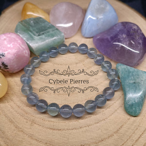 Bracelet Fluorine bleue (8mm) - 17cm - Cybele Pierres