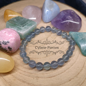 Bracelet Fluorine bleue (8mm) - 17cm - Cybele Pierres