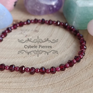 Bracelet Grenat - (2 et 4mm) - 18cm - Cybele Pierres
