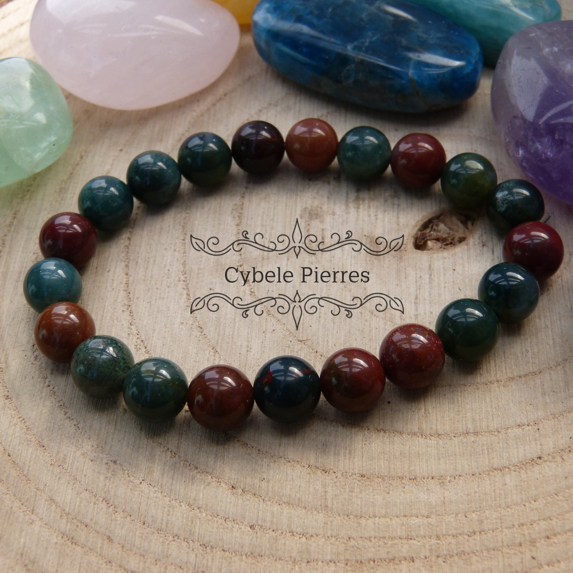 Bracelet Héliotrope (8mm) - 18cm - Cybele Pierres