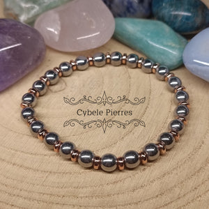 Bracelet Hématite teintée (6mm) - 18cm - Cybele Pierres