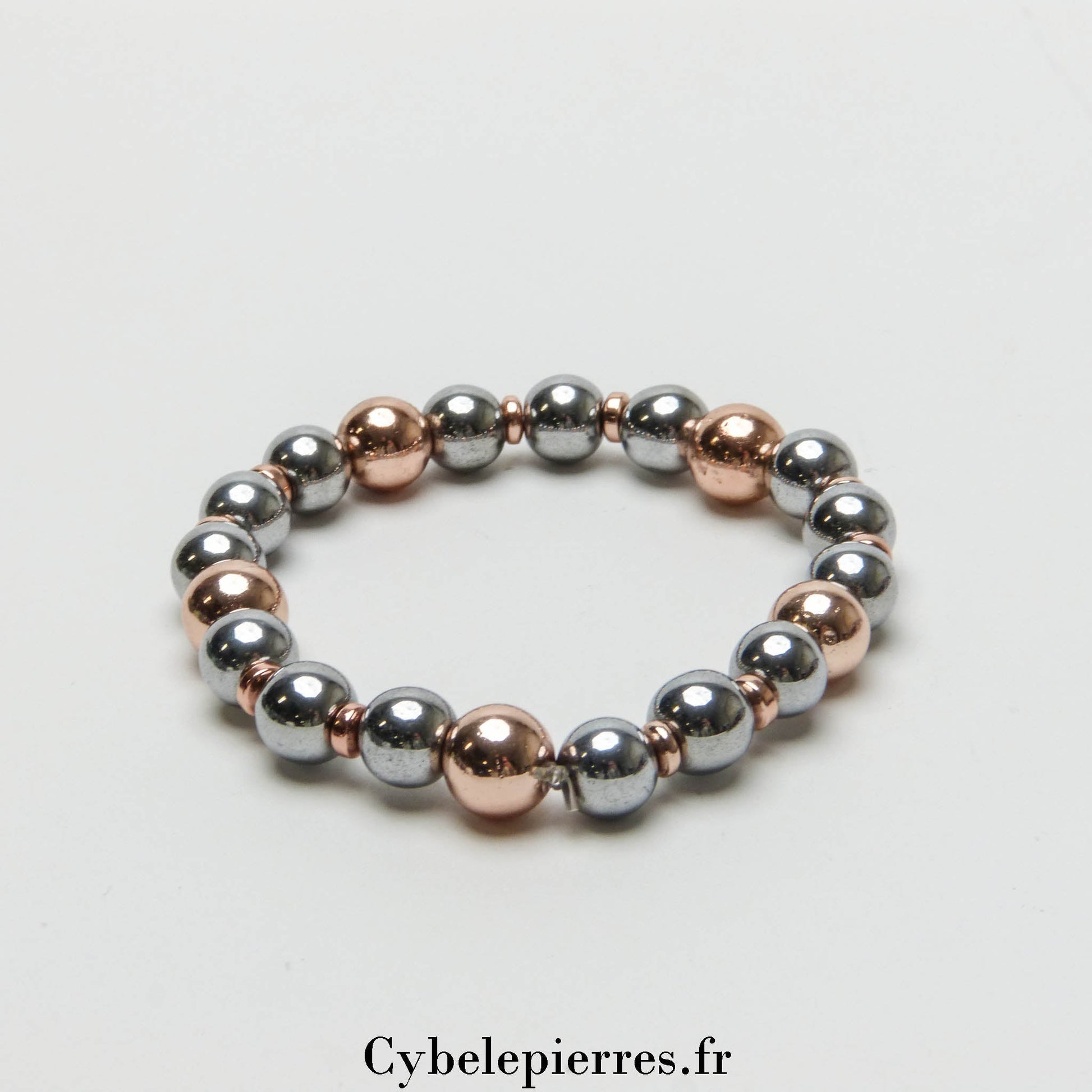 Bracelet Hématite teintée(8mm) - 17cm | Protection et Confiance - Cybele Pierres